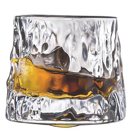 Crystal Whiskey Glasses with Spinning Tops Design