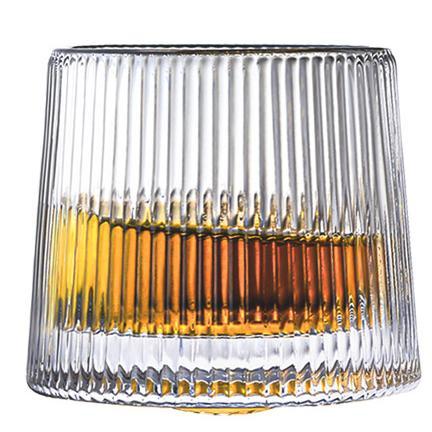Crystal Whiskey Glasses with Spinning Tops Design