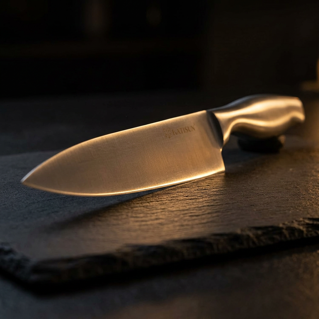 Professional Stainless Steel Knife Block Set - Moody Close Up