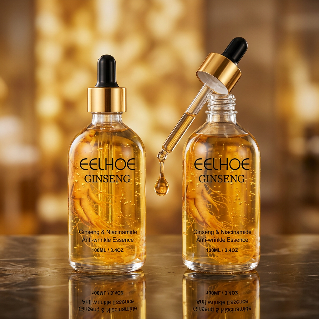 Ginseng & Niacinamide Anti-Aging Essence Serum - Double Bottle Still Life