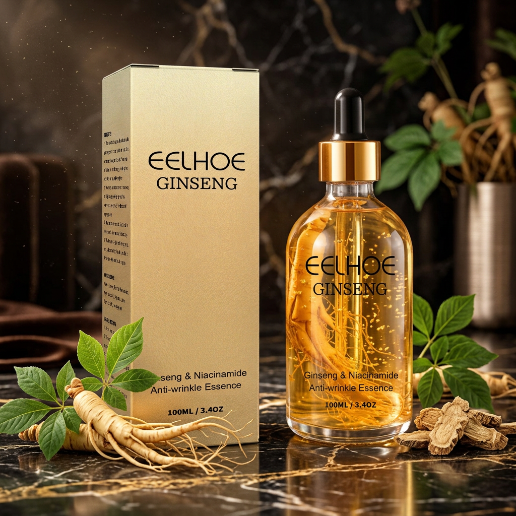 Ginseng & Niacinamide Anti-Aging Essence Serum - Dark Marble Editorial