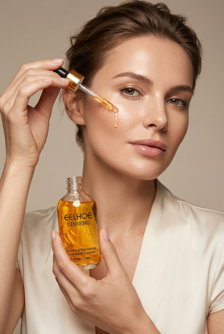 Ginseng & Niacinamide Anti-Aging Essence Serum - Model Campaign