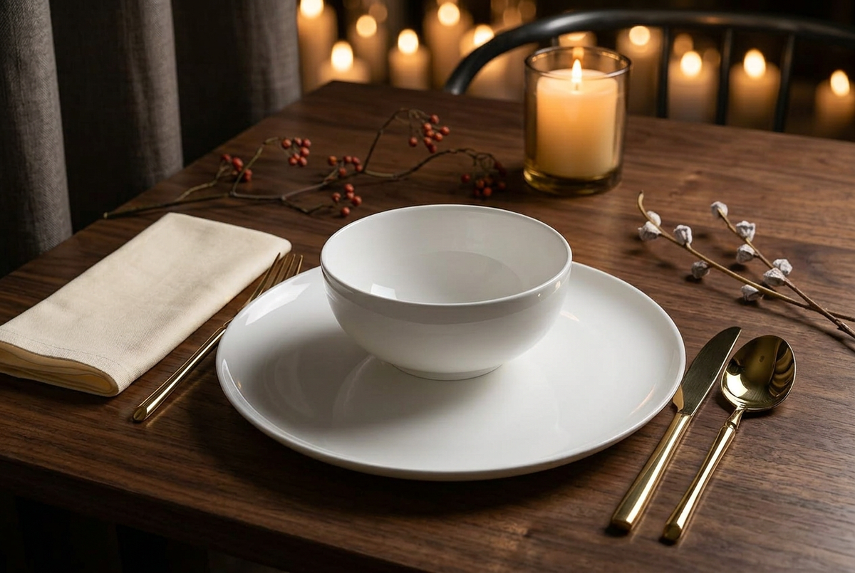 Lily Bone China Dinnerware Set - Full Table Setting