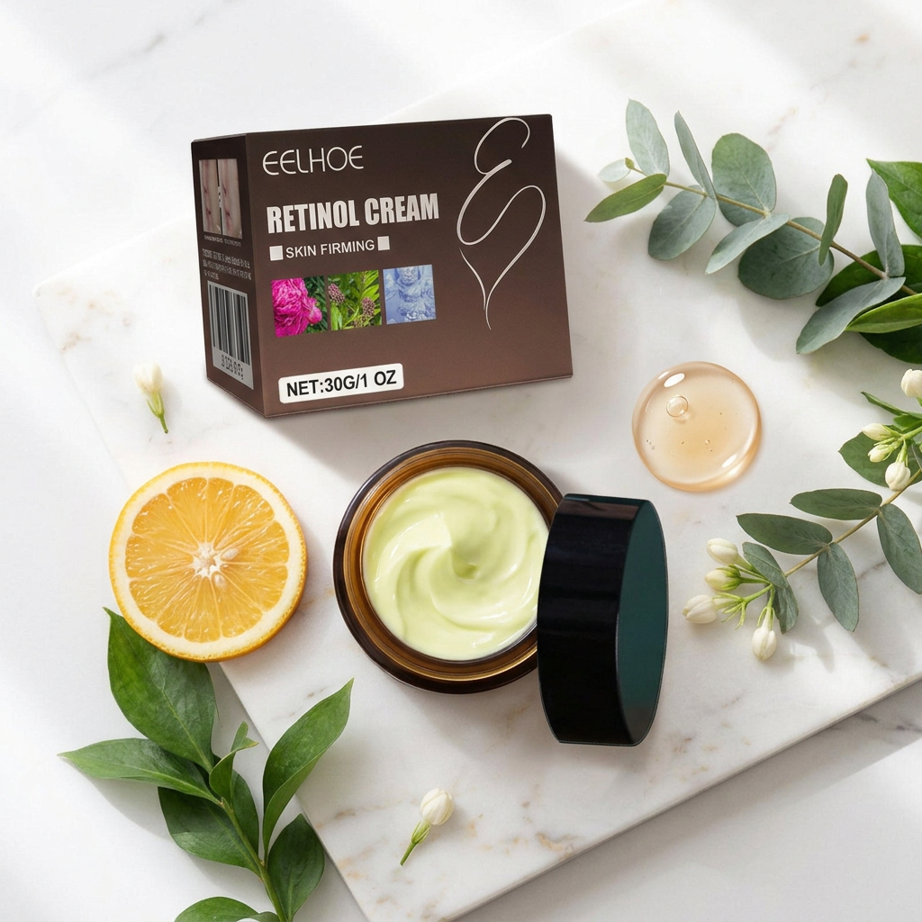 Retinol Anti-Aging Firming Cream - Ingredients Flat Lay