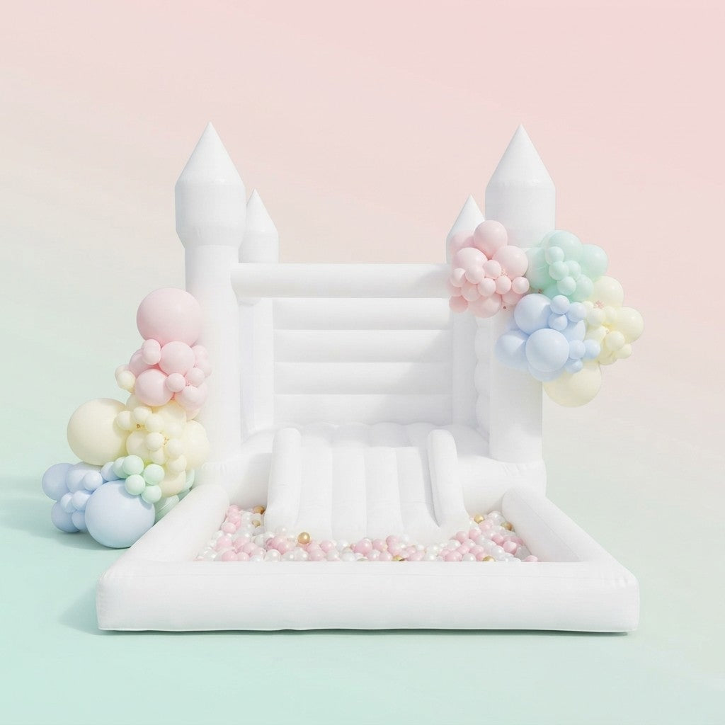 Inflatable Girl's White Bounce House