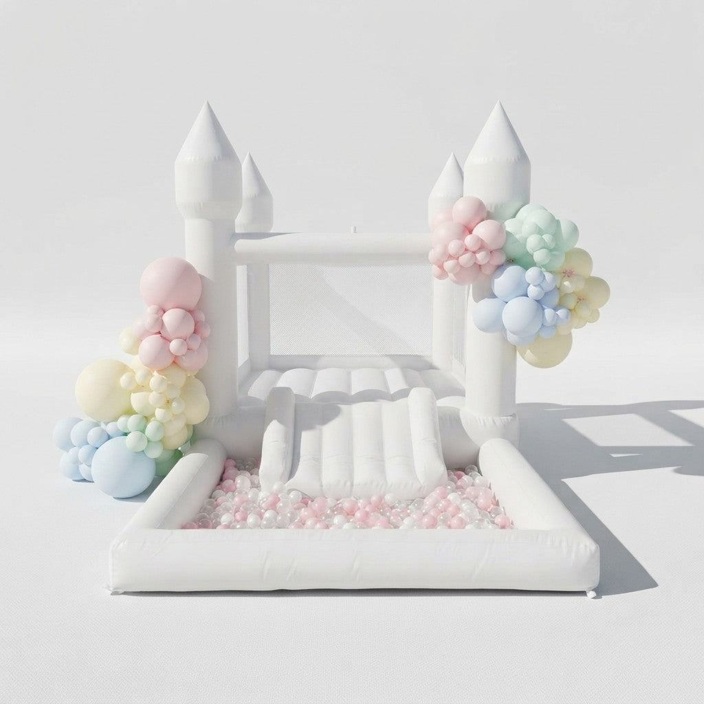Inflatable Girl's White Bounce House